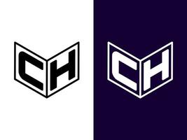 Initial letter CH minimalist and modern 3D logo design vector