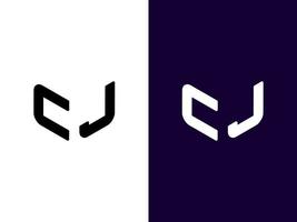 Initial letter CJ minimalist and modern 3D logo design vector