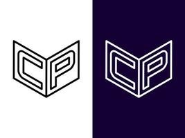 Initial letter CP minimalist and modern 3D logo design vector