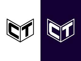 Initial letter CT minimalist and modern 3D logo design vector