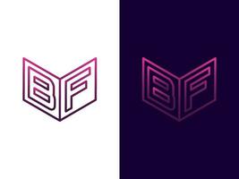 Initial letter BF minimalist and modern 3D logo design vector