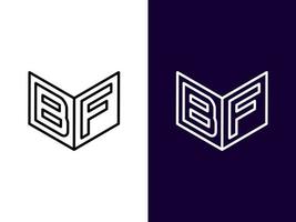 Initial letter BF minimalist and modern 3D logo design vector