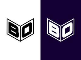 Initial letter BO minimalist and modern 3D logo design vector