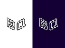 Initial letter BQ minimalist and modern 3D logo design vector