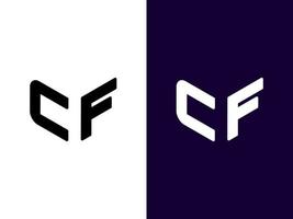 Initial letter CF minimalist and modern 3D logo design vector