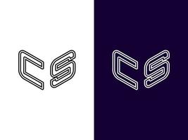 Initial letter CS minimalist and modern 3D logo design vector