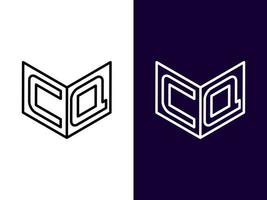 Initial letter CQ minimalist and modern 3D logo design vector