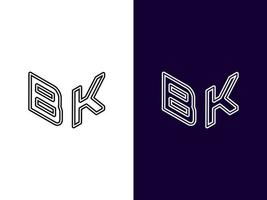 Initial letter BK minimalist and modern 3D logo design vector