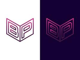 Initial letter BP minimalist and modern 3D logo design vector