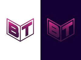 Initial letter BT minimalist and modern 3D logo design vector