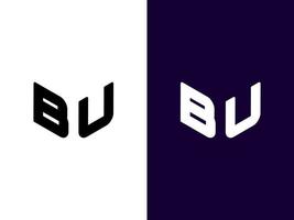 Initial letter BU minimalist and modern 3D logo design vector