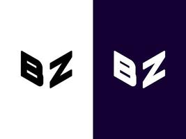 letra inicial bz diseño de logotipo 3d minimalista y moderno vector