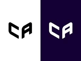 Initial letter CA minimalist and modern 3D logo design vector