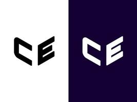 Initial letter CE minimalist and modern 3D logo design vector