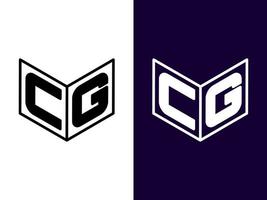 Initial letter CG minimalist and modern 3D logo design vector