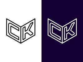 Initial letter CK minimalist and modern 3D logo design vector