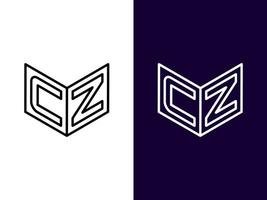 Initial letter CZ minimalist and modern 3D logo design vector