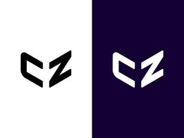 Initial letter CZ minimalist and modern 3D logo design vector