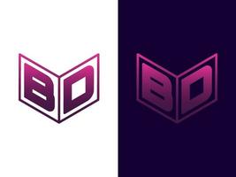 Initial letter BD minimalist and modern 3D logo design vector