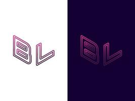 Initial letter BL minimalist and modern 3D logo design vector