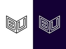 Initial letter BU minimalist and modern 3D logo design vector