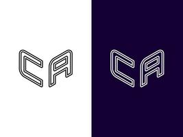 Initial letter CA minimalist and modern 3D logo design vector