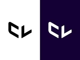 Initial letter CL minimalist and modern 3D logo design vector