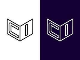 Initial letter CI minimalist and modern 3D logo design vector