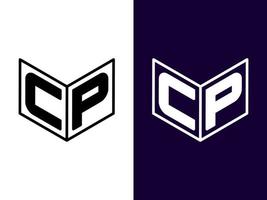 Initial letter CP minimalist and modern 3D logo design vector