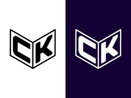 Initial letter CK minimalist and modern 3D logo design vector