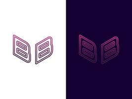 Initial letter BB minimalist and modern 3D logo design vector