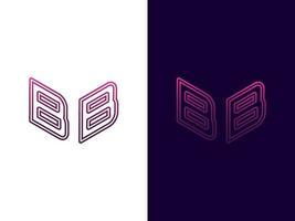 Initial letter BB minimalist and modern 3D logo design vector