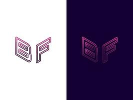 Initial letter BF minimalist and modern 3D logo design vector