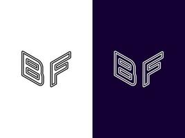 Initial letter BF minimalist and modern 3D logo design vector