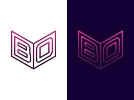 Initial letter BO minimalist and modern 3D logo design vector