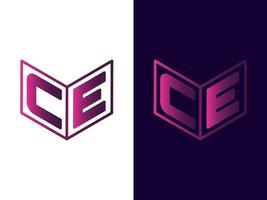 Initial letter CE minimalist and modern 3D logo design vector