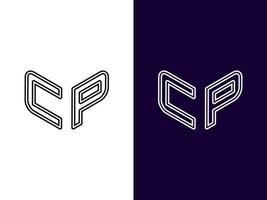 Initial letter CP minimalist and modern 3D logo design vector