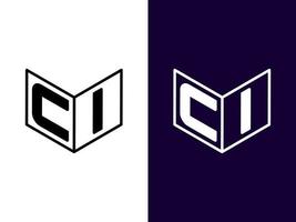 letra inicial ci diseño de logotipo 3d minimalista y moderno vector