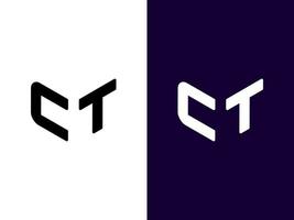 Initial letter CT minimalist and modern 3D logo design vector