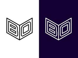 Initial letter BO minimalist and modern 3D logo design vector