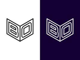 Initial letter BO minimalist and modern 3D logo design vector