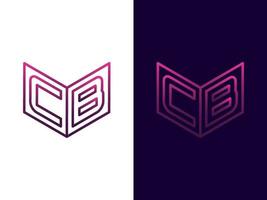 Initial letter CB minimalist and modern 3D logo design vector