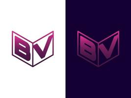Initial letter BV minimalist and modern 3D logo design vector