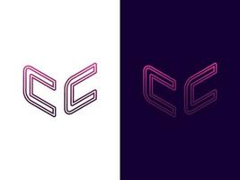 Initial letter CC minimalist and modern 3D logo design vector