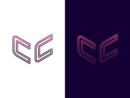 Initial letter CC minimalist and modern 3D logo design vector