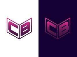 Initial letter CB minimalist and modern 3D logo design vector