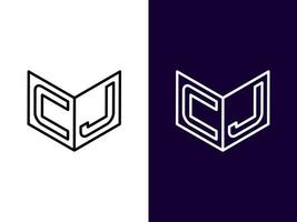 Initial letter CJ minimalist and modern 3D logo design vector