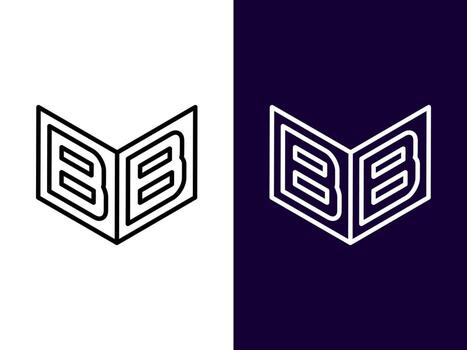 Initial letter BB minimalist and modern 3D logo design vector