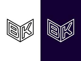 Initial letter BK minimalist and modern 3D logo design vector