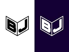 Initial letter BJ minimalist and modern 3D logo design vector